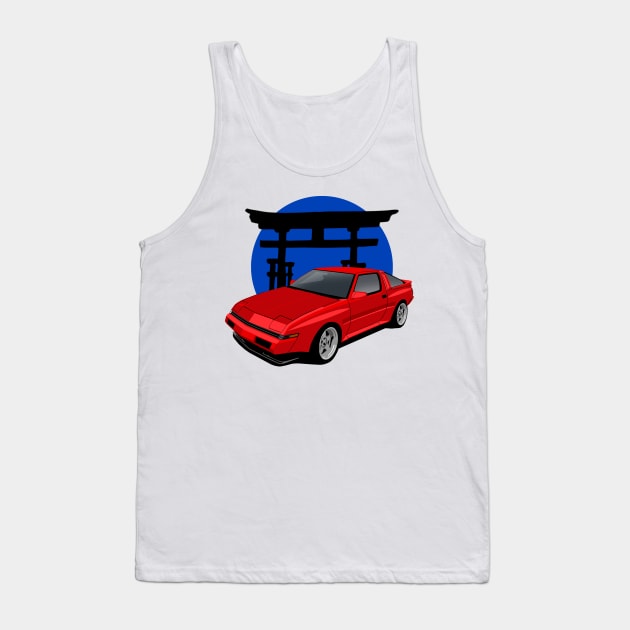 Red Mitsubishi Starion Turbo GSR-X 1982-1993 Tank Top by Rebellion Store